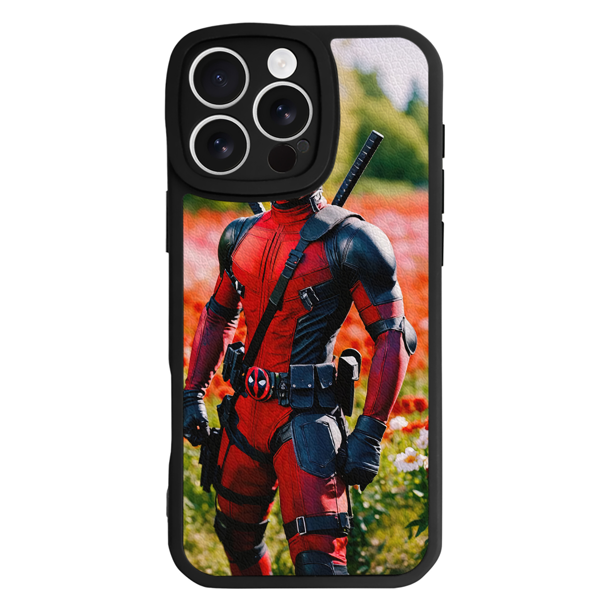 （画像用） Deadpool デッドプール 【iPhone 16シリーズ対応】シリコンスマホケース（レザー調） 材質：シリコン